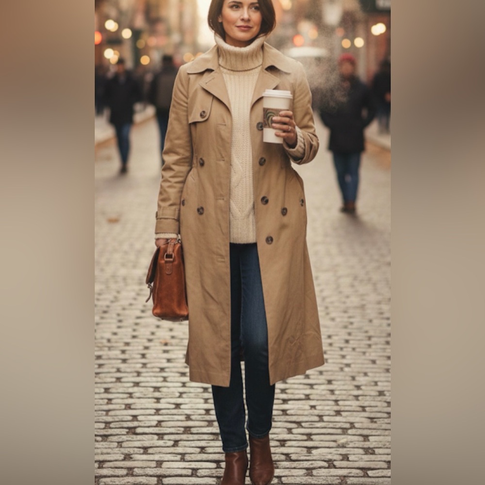 Vintagecareer guild Women's Tan Trench Coat 10 winter boho western travel coat